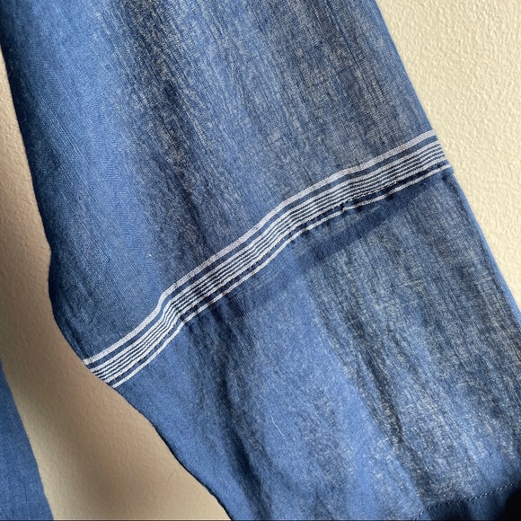 Inijiri blue cotton midi dress size 42 hand loomed indigo size fits S M L - Picture 6 of 15